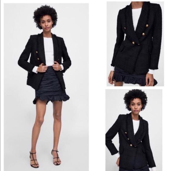 NWT Zara Blazer Limited Edition Black Brand New Size L - Picture 4 of 16